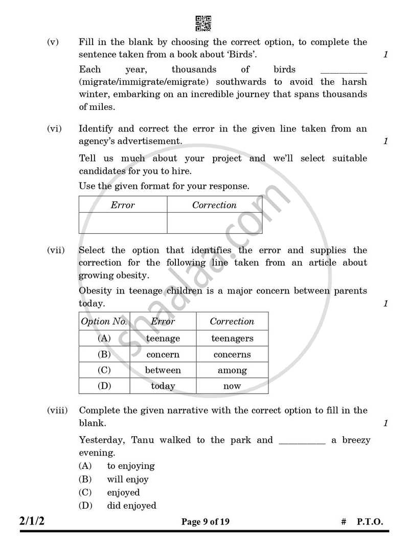 English - Language and Literature 2024-2025 Class 10 - CBSE (Central Board of Secondary Education) question paper with PDF download