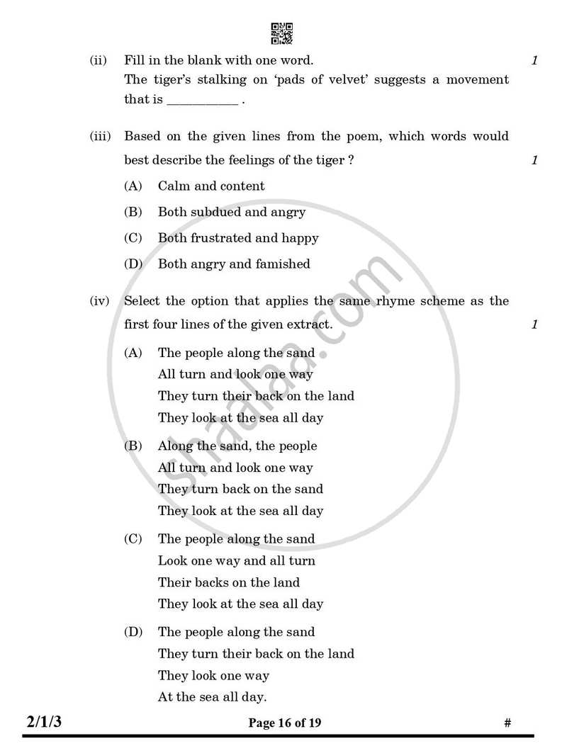 English - Language and Literature 2024-2025 Class 10 - CBSE (Central Board of Secondary Education) question paper with PDF download