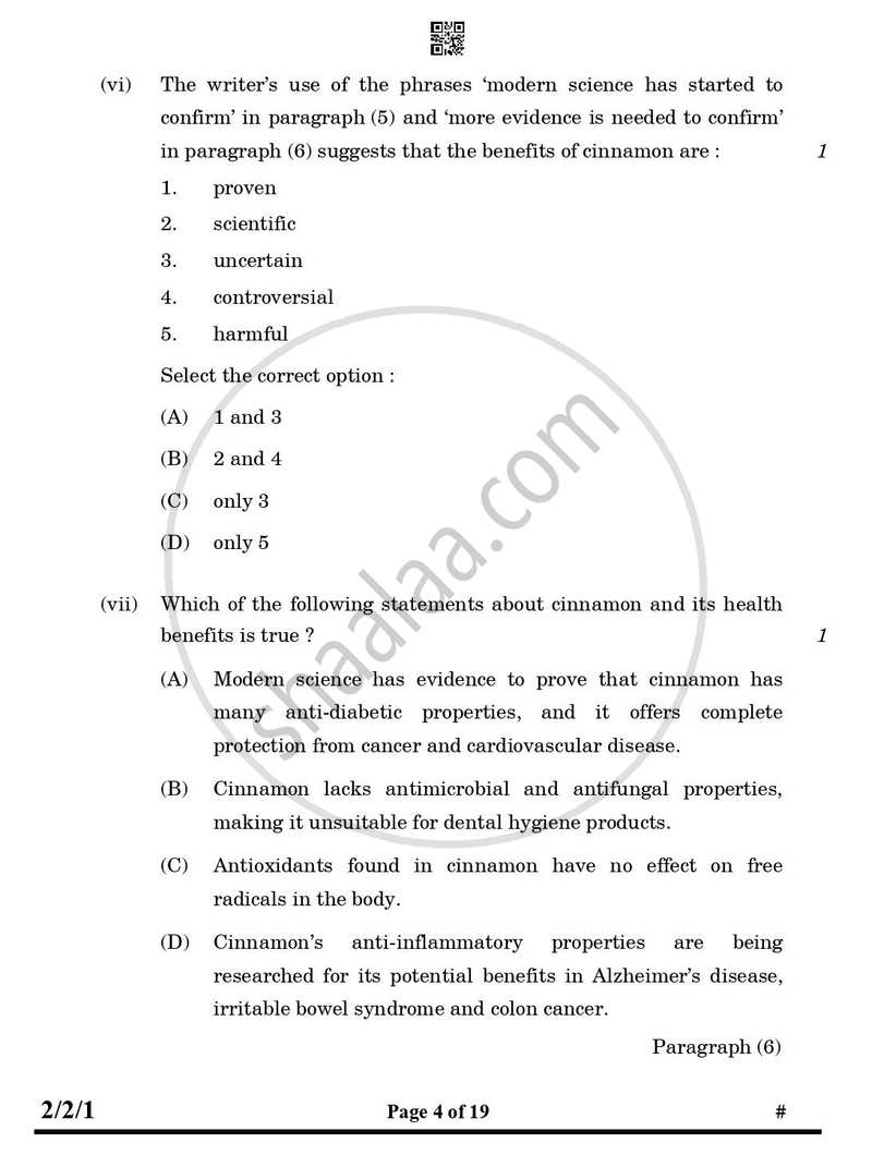 English - Language and Literature 2024-2025 Class 10 - CBSE (Central Board of Secondary Education) question paper with PDF download