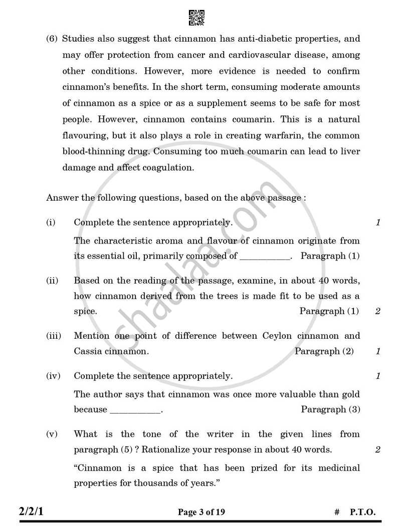 English - Language and Literature 2024-2025 Class 10 - CBSE (Central Board of Secondary Education) question paper with PDF download