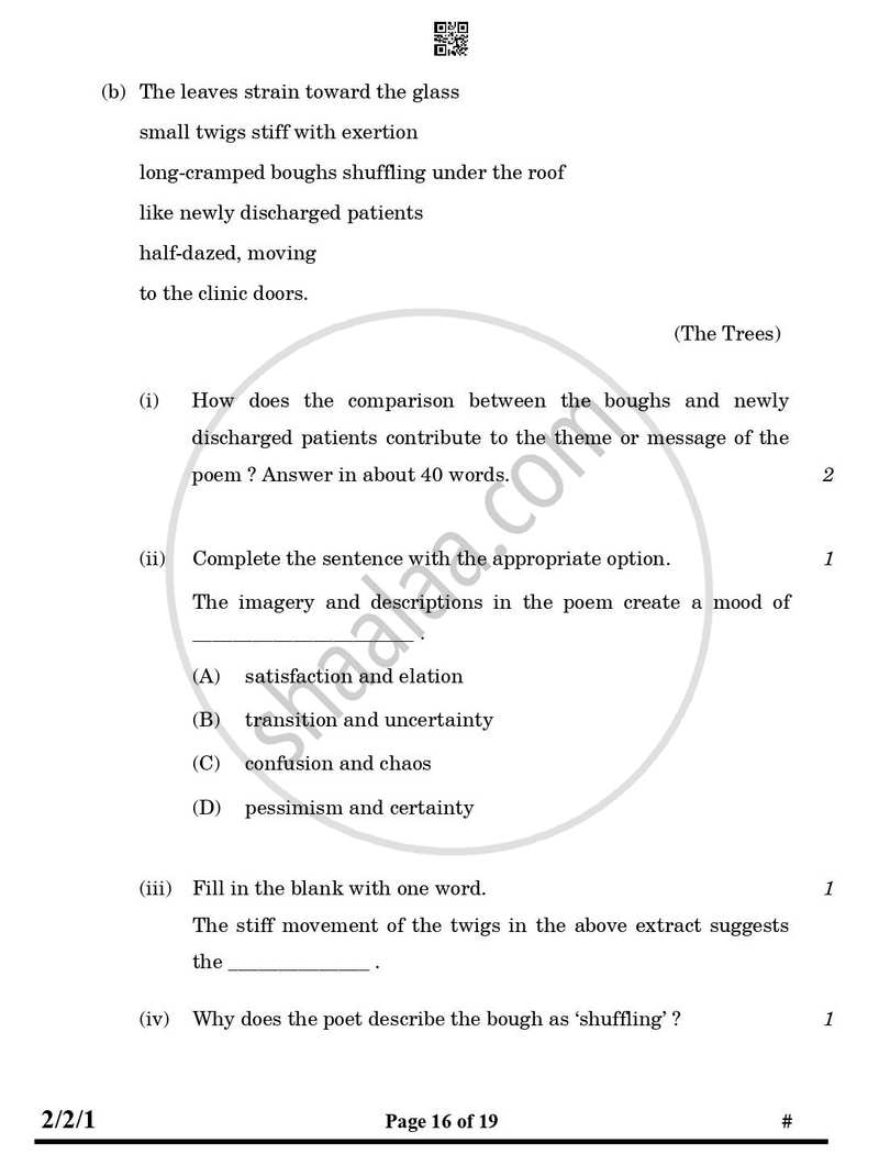 English - Language and Literature 2024-2025 Class 10 - CBSE (Central Board of Secondary Education) question paper with PDF download