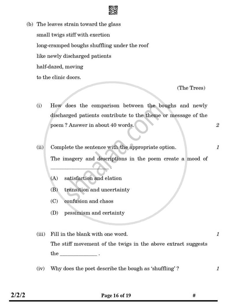 English - Language and Literature 2024-2025 Class 10 - CBSE (Central Board of Secondary Education) question paper with PDF download