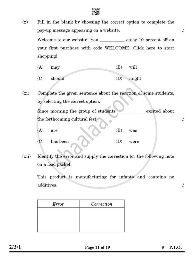 English - Language and Literature 2024-2025 Class 10 - CBSE (Central Board of Secondary Education) question paper with PDF download