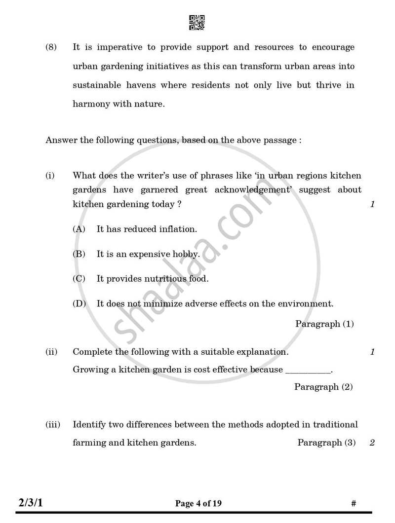 English - Language and Literature 2024-2025 Class 10 - CBSE (Central Board of Secondary Education) question paper with PDF download