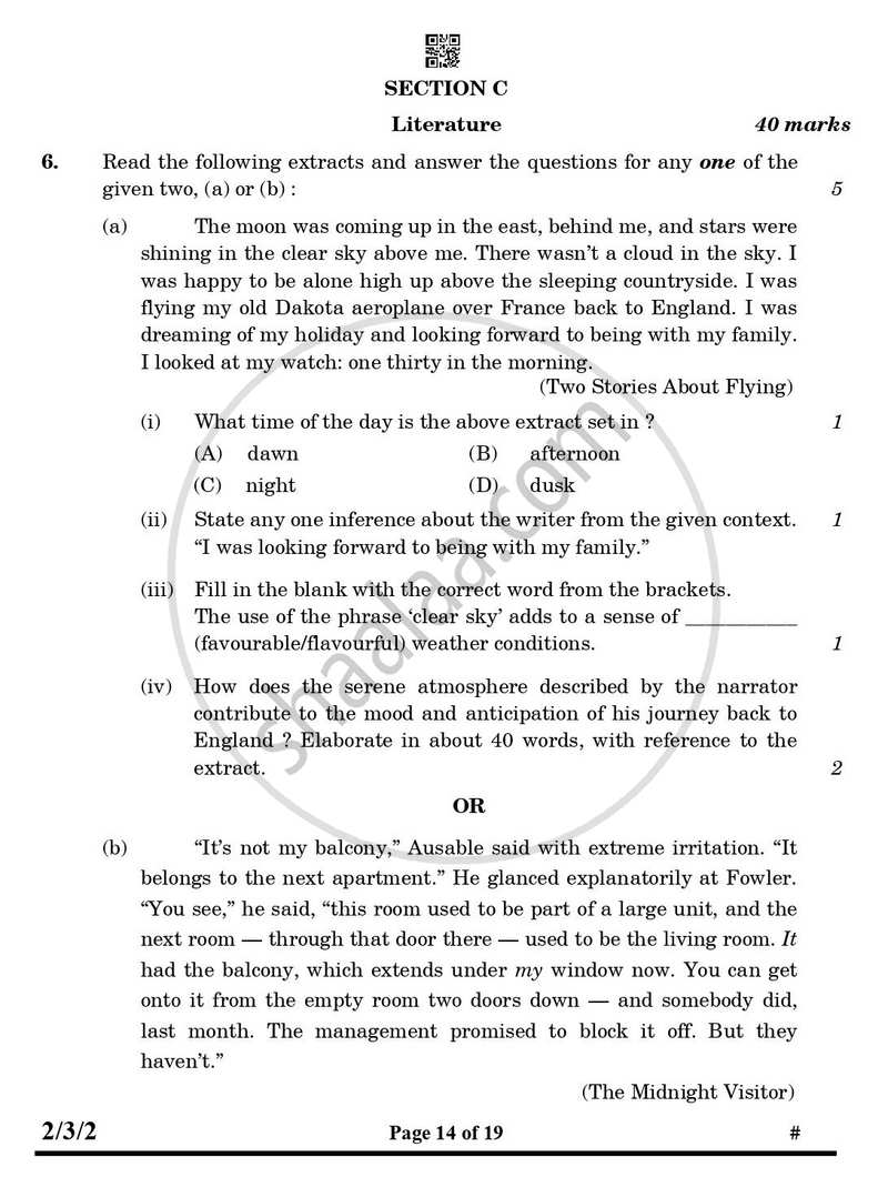 English - Language and Literature 2024-2025 Class 10 - CBSE (Central Board of Secondary Education) question paper with PDF download