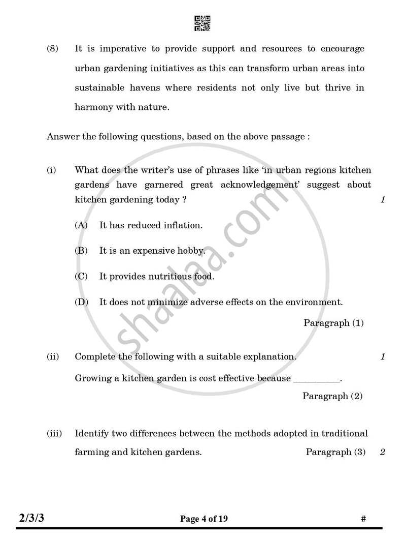 English - Language and Literature 2024-2025 Class 10 - CBSE (Central Board of Secondary Education) question paper with PDF download