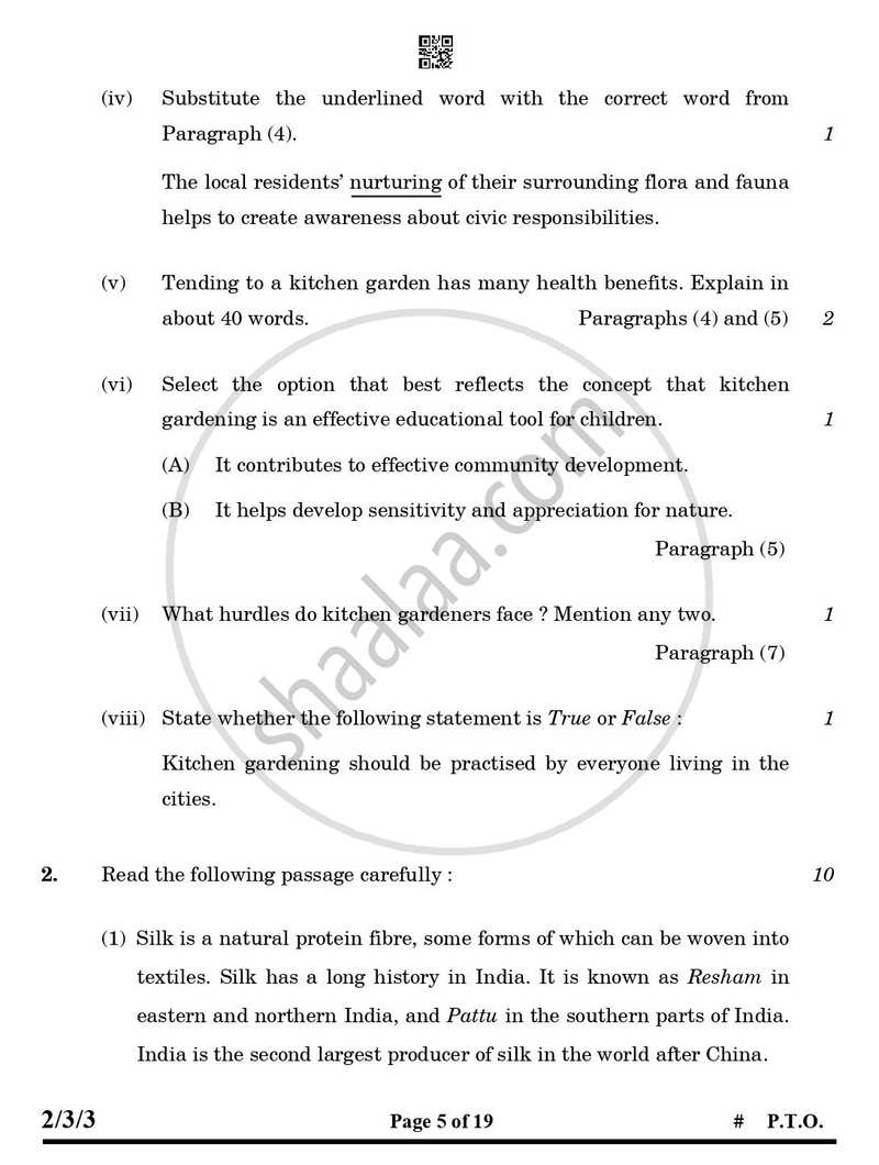 English - Language and Literature 2024-2025 Class 10 - CBSE (Central Board of Secondary Education) question paper with PDF download