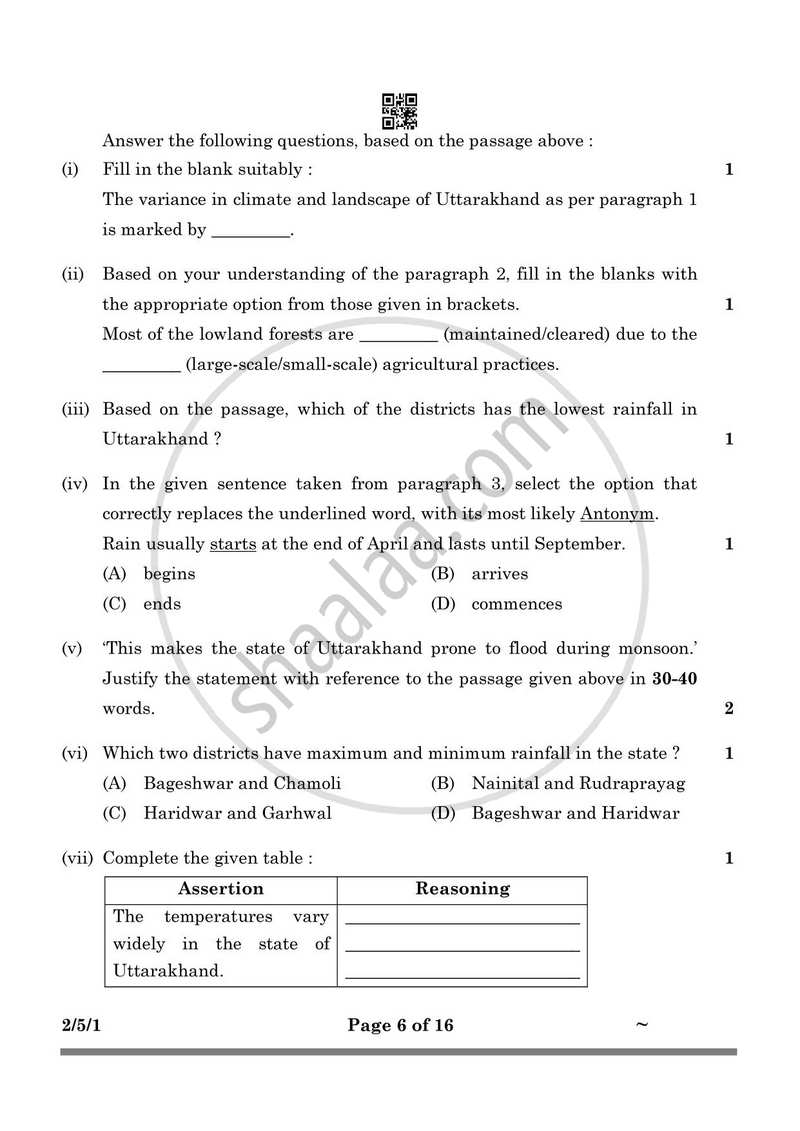English - Language and Literature 2024-2025 Class 10 - CBSE (Central Board of Secondary Education) question paper with PDF download