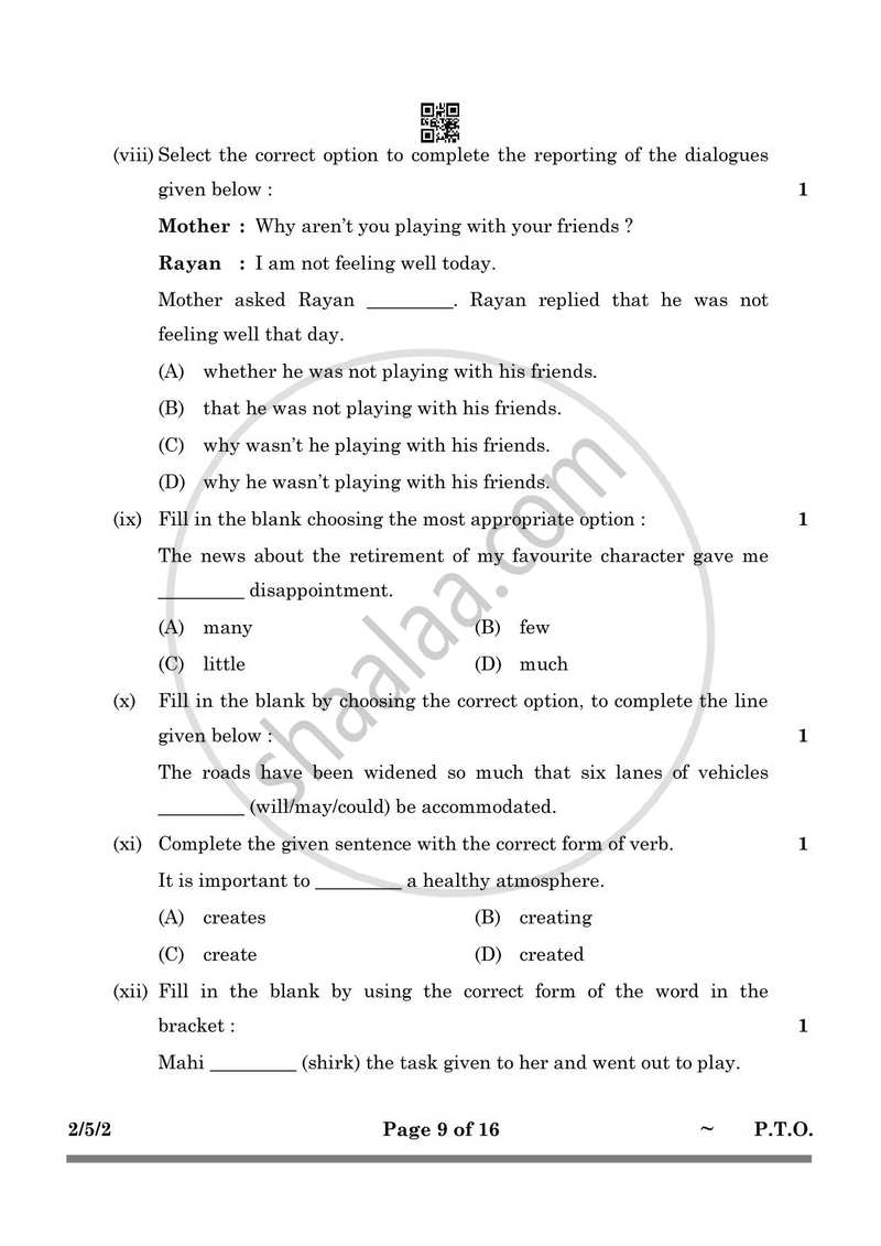 English - Language and Literature 2024-2025 Class 10 - CBSE (Central Board of Secondary Education) question paper with PDF download