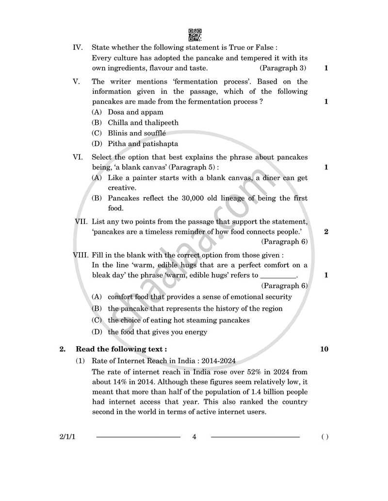 English - Language and Literature 2025-2026 Class 10 - CBSE (Central Board of Secondary Education) question paper with PDF download