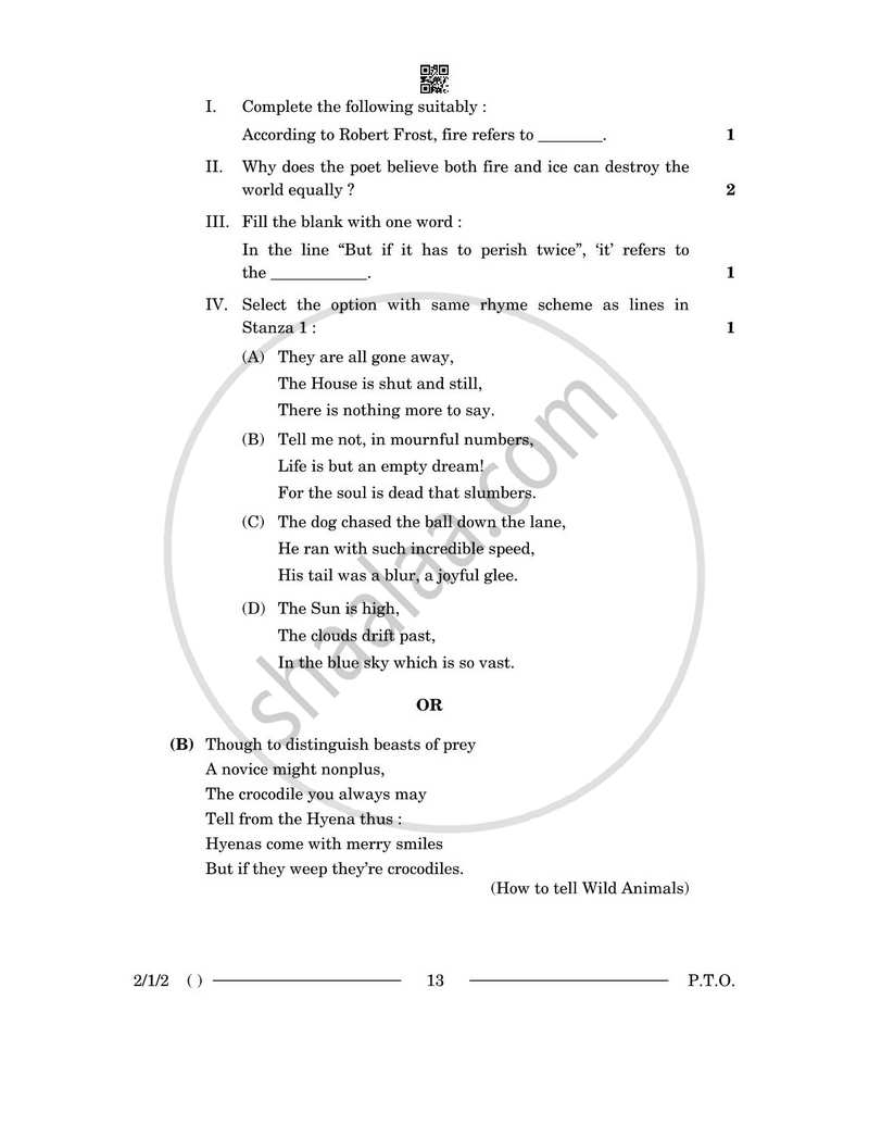 English - Language and Literature 2025-2026 Class 10 - CBSE (Central Board of Secondary Education) question paper with PDF download