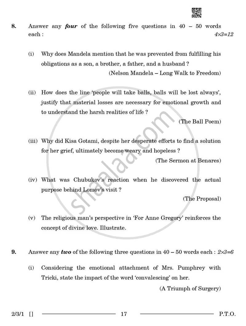 English - Language and Literature 2025-2026 Class 10 - CBSE (Central Board of Secondary Education) question paper with PDF download