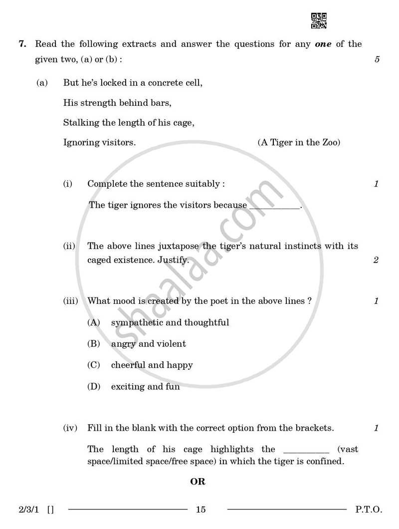 English - Language and Literature 2025-2026 Class 10 - CBSE (Central Board of Secondary Education) question paper with PDF download