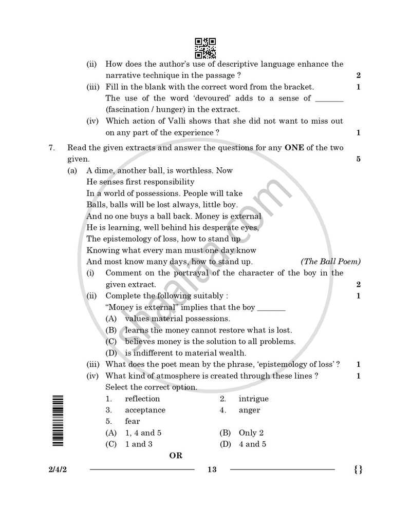 English - Language and Literature 2025-2026 Class 10 - CBSE (Central Board of Secondary Education) question paper with PDF download