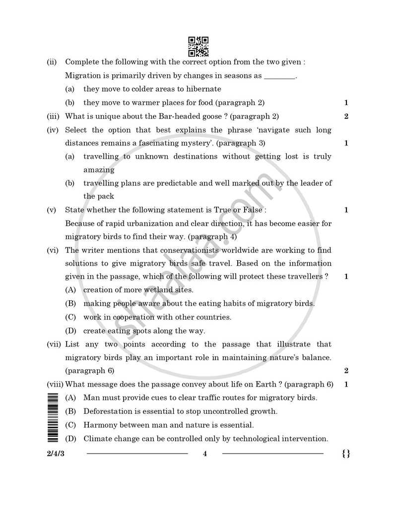 English - Language and Literature 2025-2026 Class 10 - CBSE (Central Board of Secondary Education) question paper with PDF download