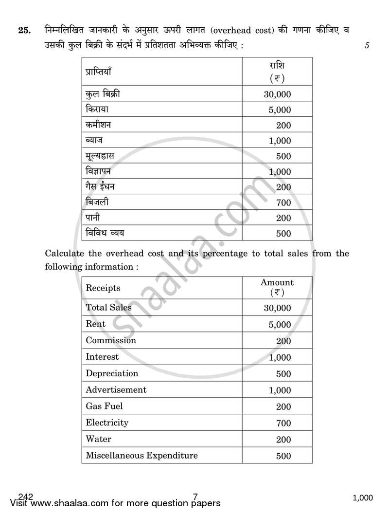 Food Production 4 2017-2018 Class 12 - CBSE (Central Board of Secondary Education) question paper with PDF download