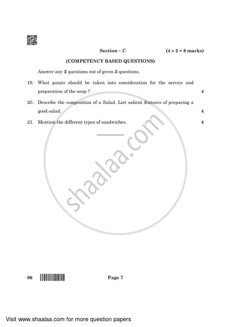 Food Production 2021-2022 Class 10 - CBSE (Central Board of Secondary Education) question paper with PDF download