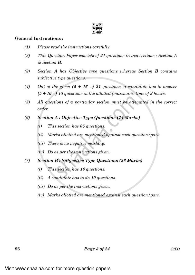 Food Production 2022-2023 Class 10 - CBSE (Central Board of Secondary Education) question paper with PDF download