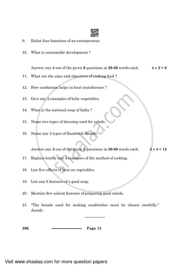 Food Production 2023-2024 Class 10 - CBSE (Central Board of Secondary Education) question paper with PDF download