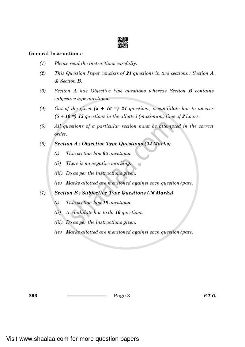 Food Production 2023-2024 Class 10 - CBSE (Central Board of Secondary Education) question paper with PDF download