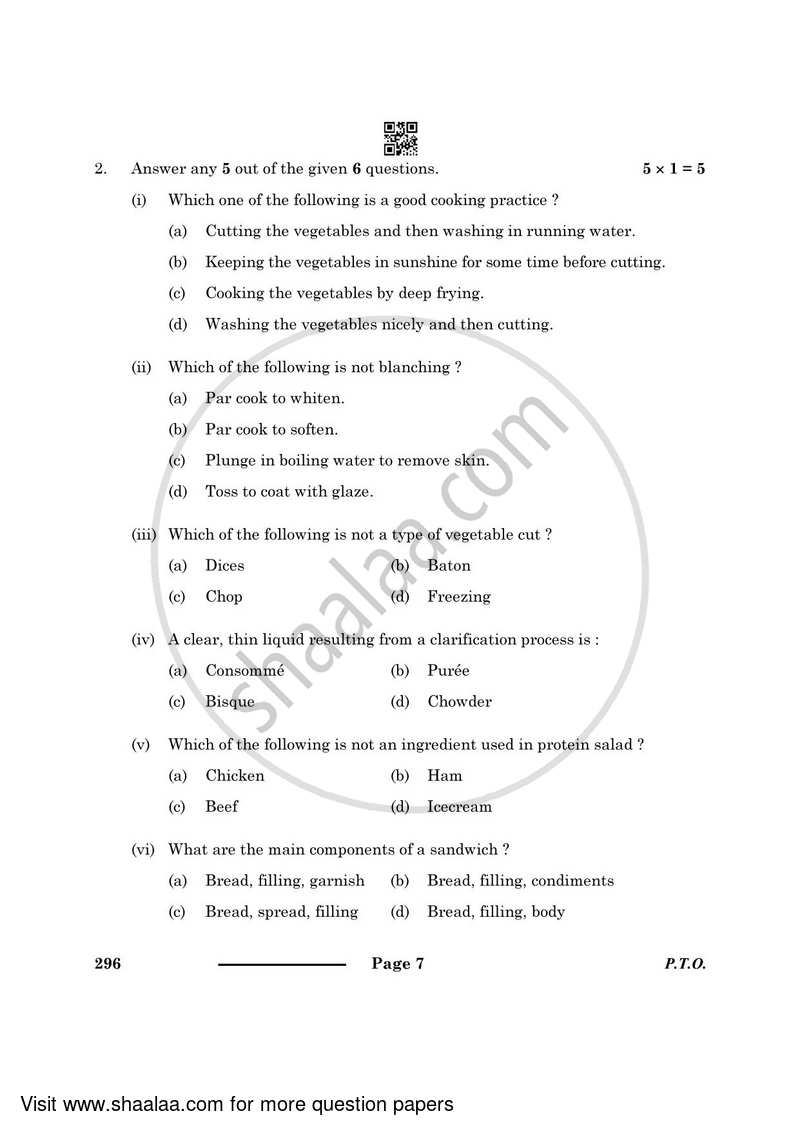 Food Production 2023-2024 Class 10 - CBSE (Central Board of Secondary Education) question paper with PDF download