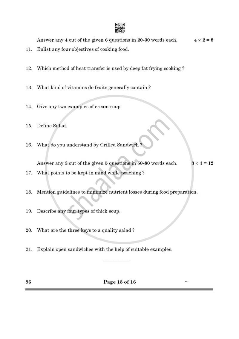 Food Production 2024-2025 Class 10 - CBSE (Central Board of Secondary Education) question paper with PDF download