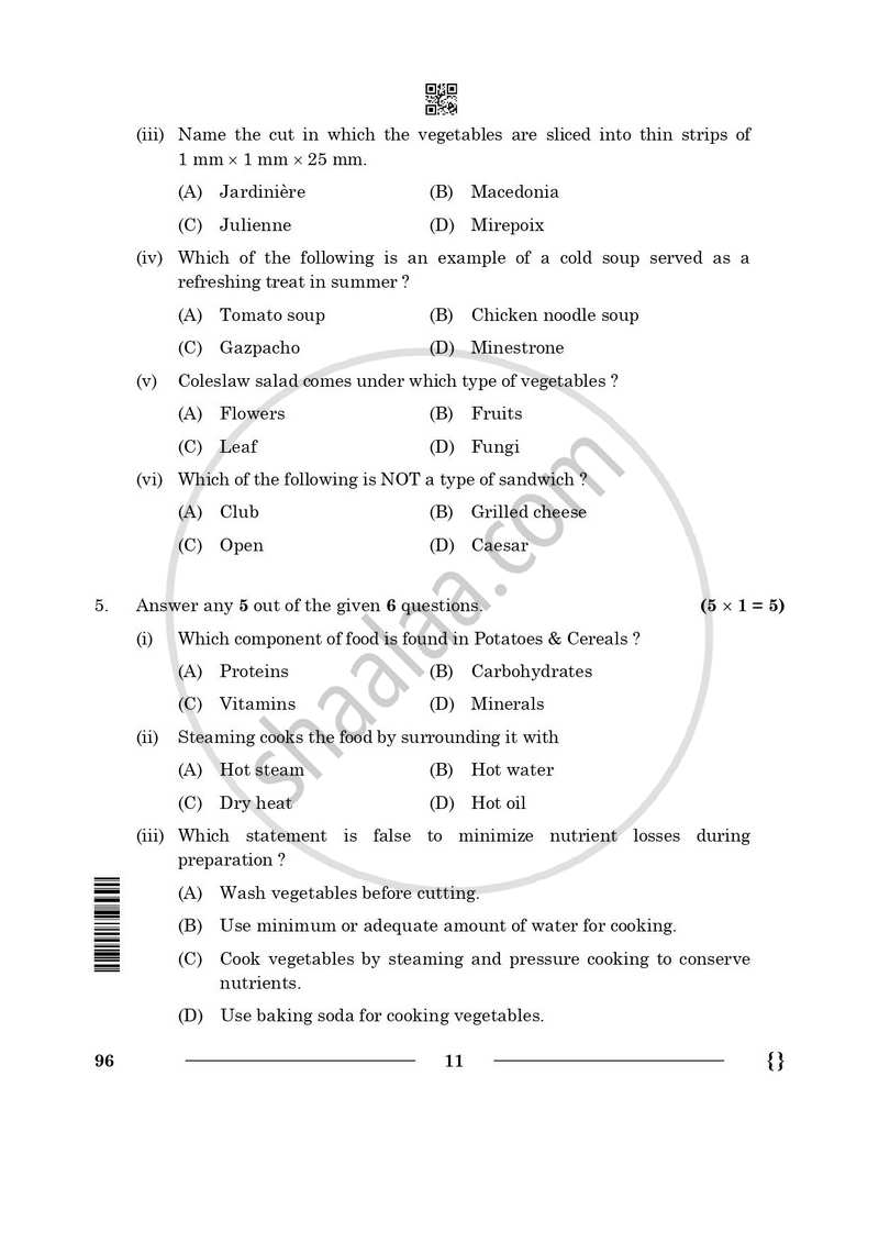 Food Production 2025-2026 Class 10 - CBSE (Central Board of Secondary Education) question paper with PDF download