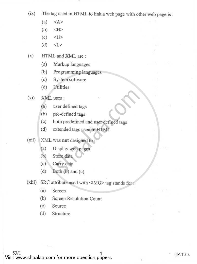 Foundation of Information Technology 2012-2013 Class 10 - CBSE (Central Board of Secondary Education) question paper with PDF download