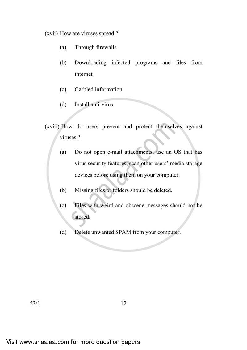 Foundation of Information Technology 2016-2017 Class 10 - CBSE (Central Board of Secondary Education) question paper with PDF download
