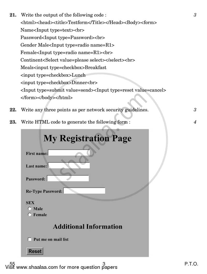 Information and Communication Technology 2016-2017 Class 10 - CBSE (Central Board of Secondary Education) question paper with PDF download