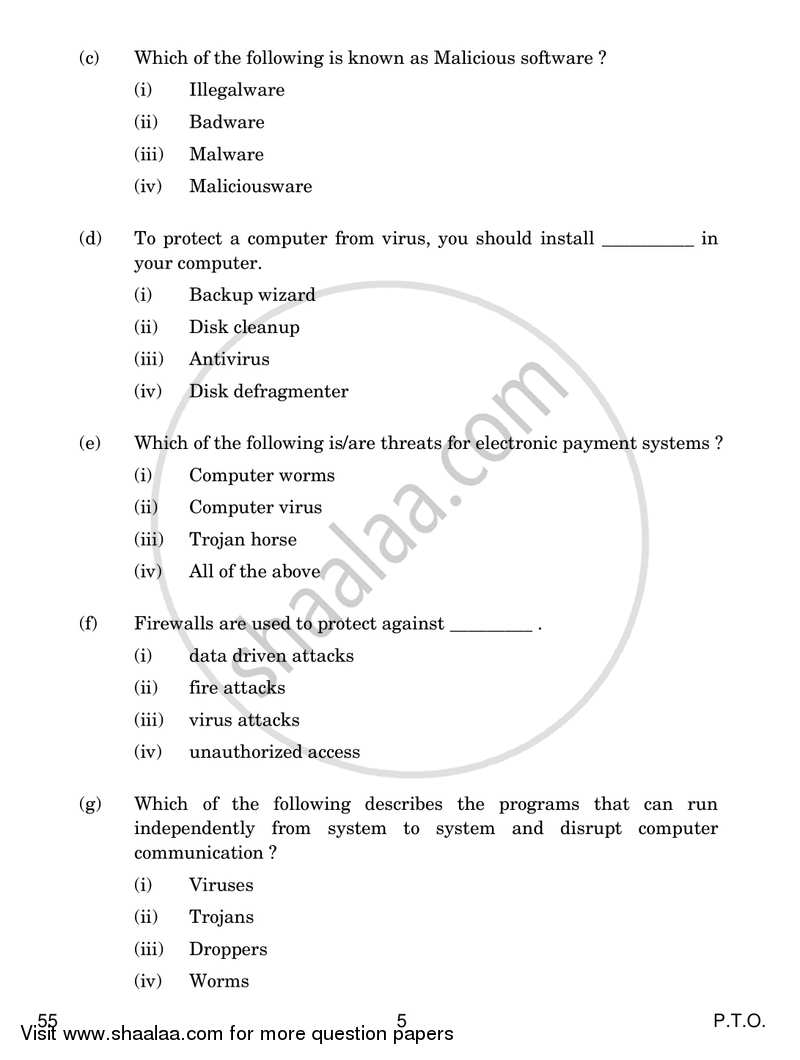 Information and Communication Technology 2016-2017 Class 10 - CBSE (Central Board of Secondary Education) question paper with PDF download