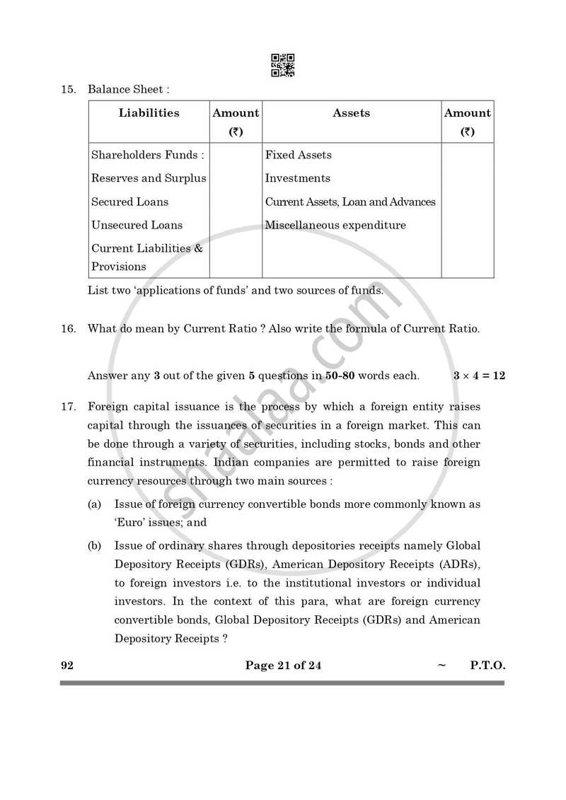 Introduction to Financial Markets 2024-2025 Class 10 - CBSE (Central Board of Secondary Education) question paper with PDF download