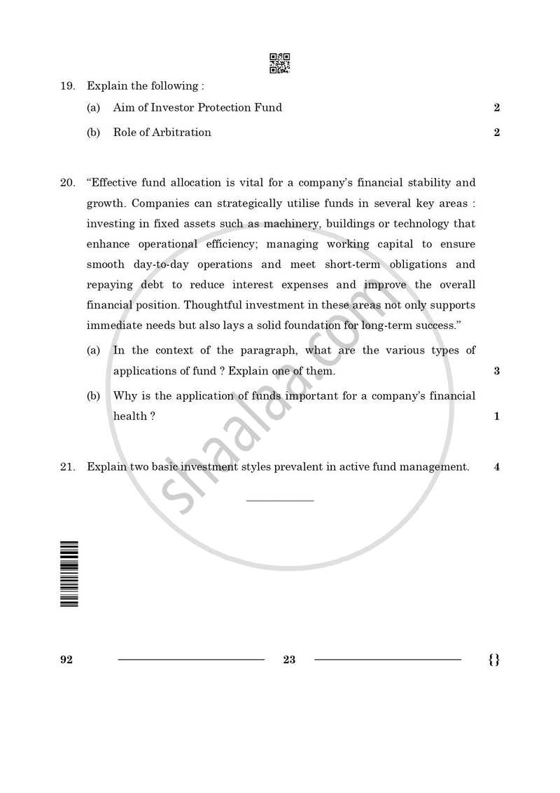 Introduction to Financial Markets 2025-2026 Class 10 - CBSE (Central Board of Secondary Education) question paper with PDF download