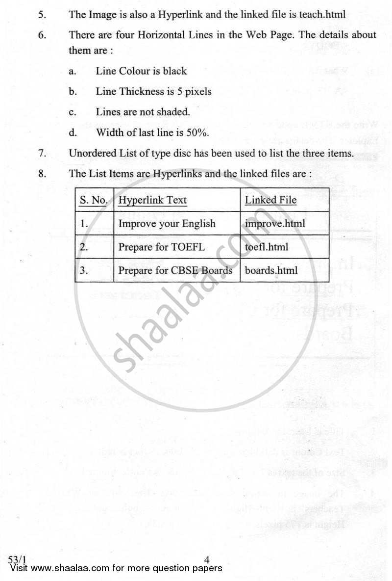 Introductory Information Technology 2009-2010 Class 10 - CBSE (Central Board of Secondary Education) question paper with PDF download