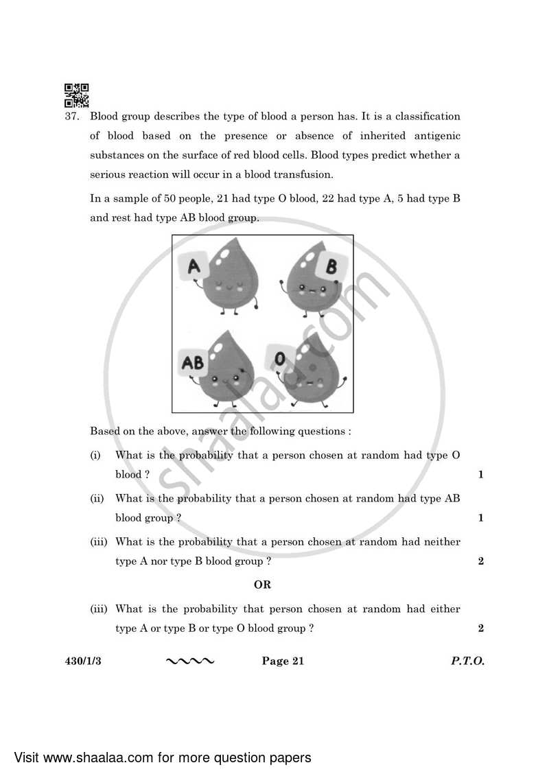 Mathematics 2022-2023 Class 10 - CBSE (Central Board of Secondary Education) question paper with PDF download