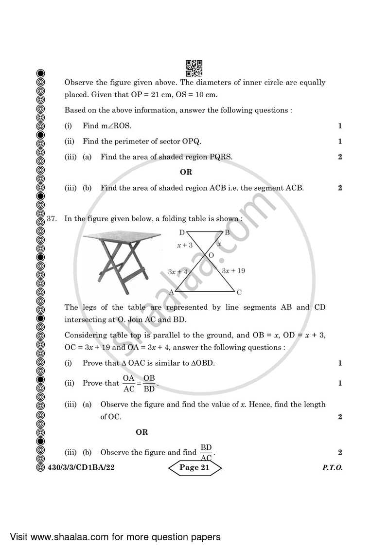 Mathematics 2023-2024 Class 10 - CBSE (Central Board of Secondary Education) question paper with PDF download