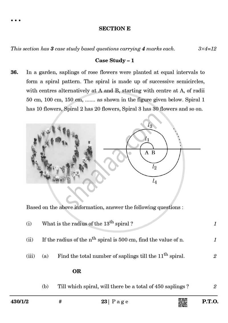 Mathematics 2024-2025 Class 10 - CBSE (Central Board of Secondary Education) question paper with PDF download