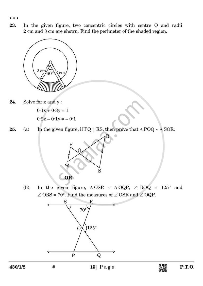 Mathematics 2024-2025 Class 10 - CBSE (Central Board of Secondary Education) question paper with PDF download