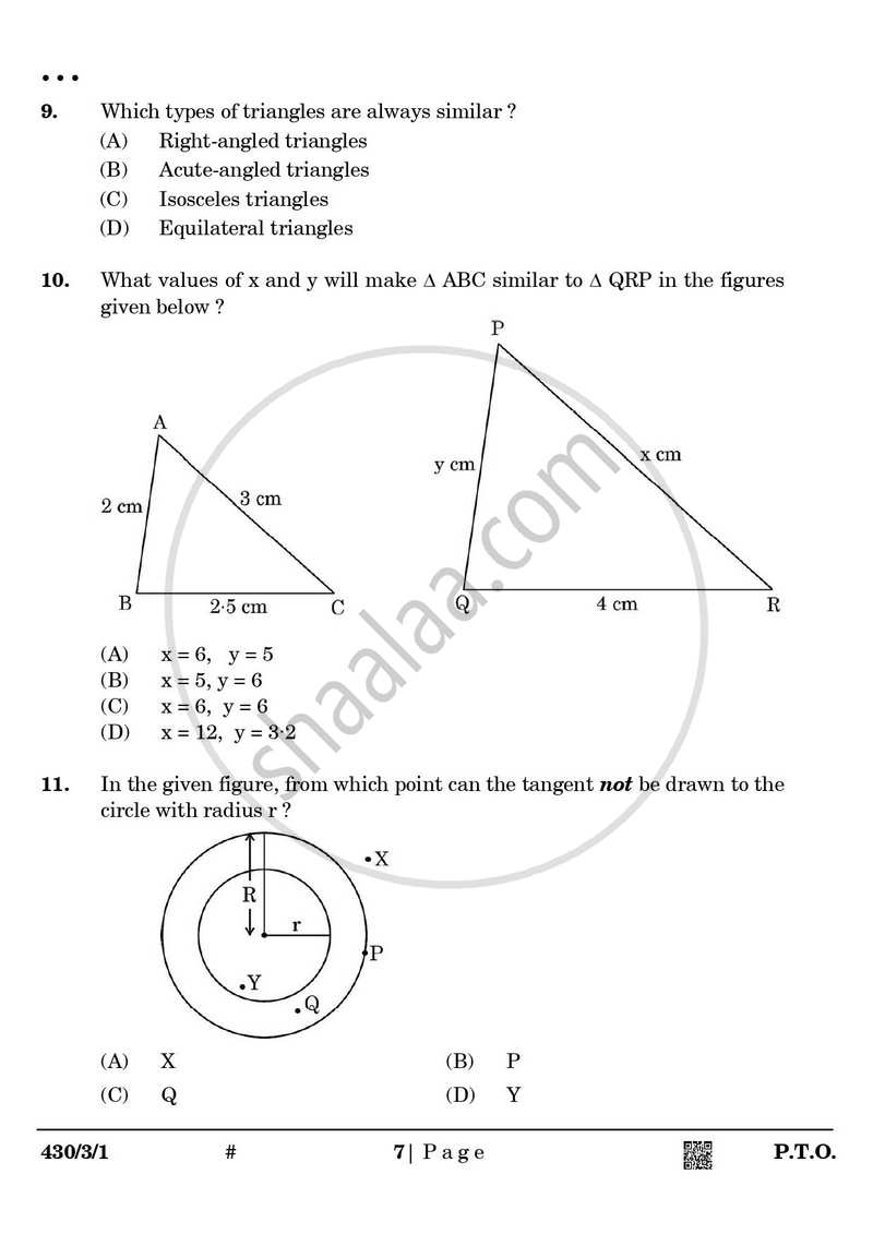 Mathematics 2024-2025 Class 10 - CBSE (Central Board of Secondary Education) question paper with PDF download