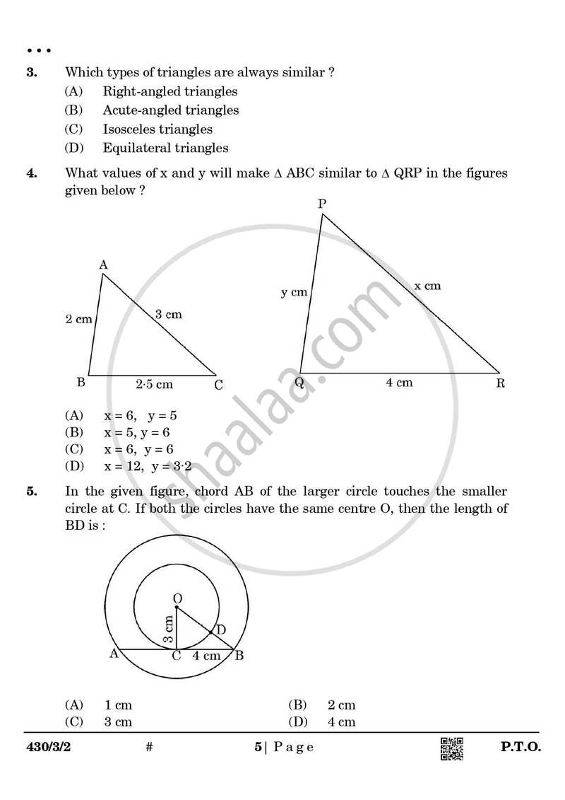 Mathematics 2024-2025 Class 10 - CBSE (Central Board of Secondary Education) question paper with PDF download