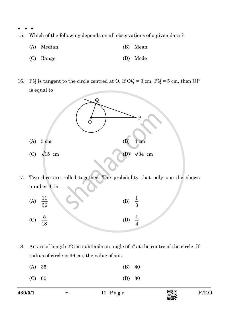 Mathematics 2024-2025 Class 10 - CBSE (Central Board of Secondary Education) question paper with PDF download
