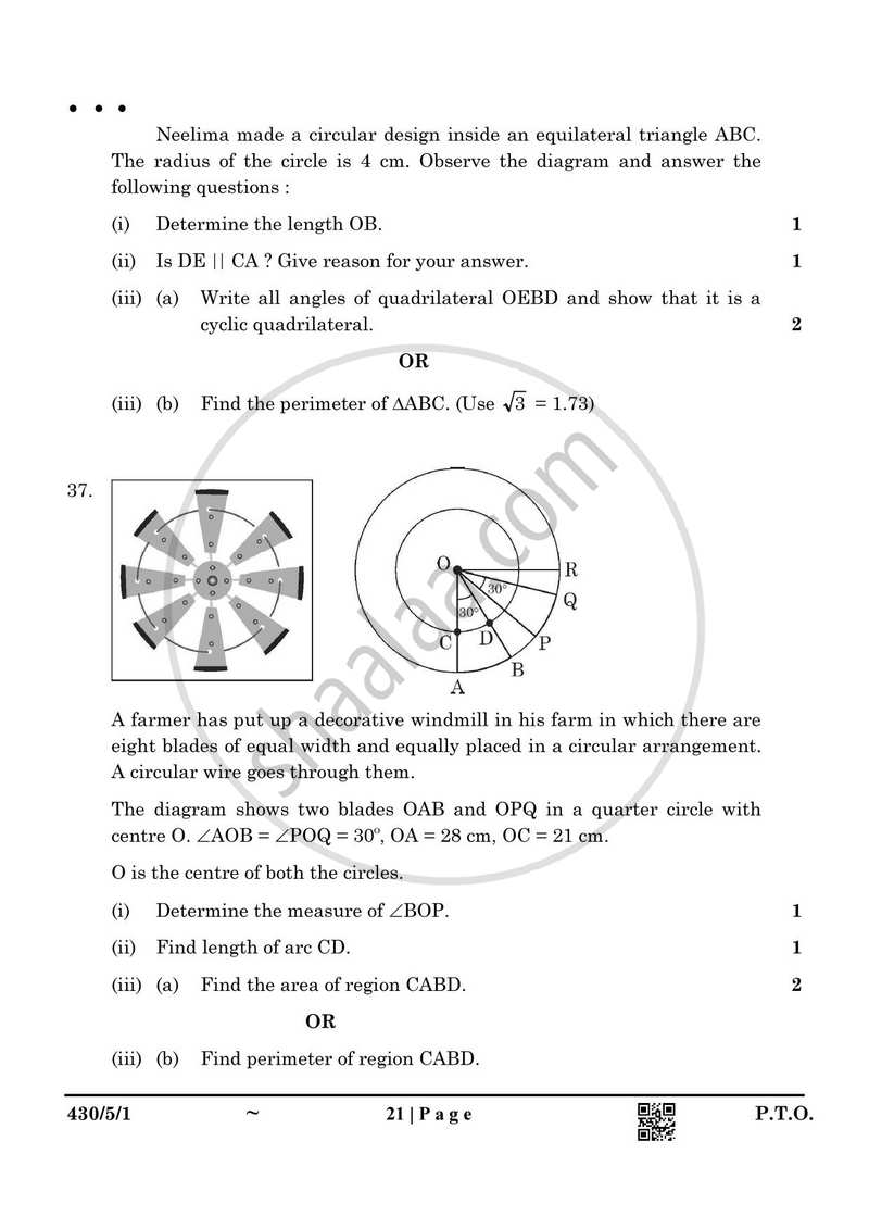 Mathematics 2024-2025 Class 10 - CBSE (Central Board of Secondary Education) question paper with PDF download