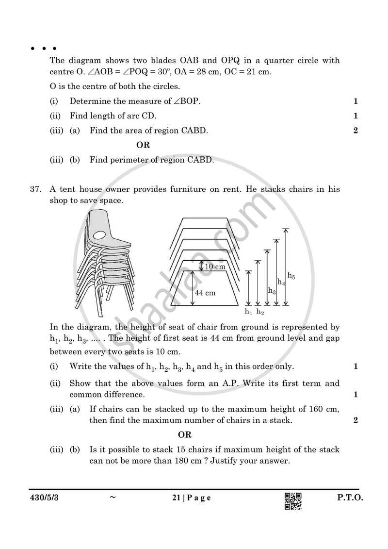 Mathematics 2024-2025 Class 10 - CBSE (Central Board of Secondary Education) question paper with PDF download