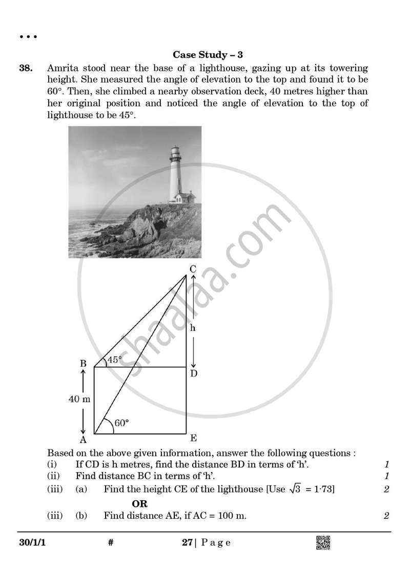 Mathematics 2024-2025 Class 10 - CBSE (Central Board of Secondary Education) question paper with PDF download
