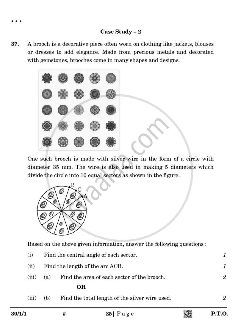 Mathematics 2024-2025 Class 10 - CBSE (Central Board of Secondary Education) question paper with PDF download