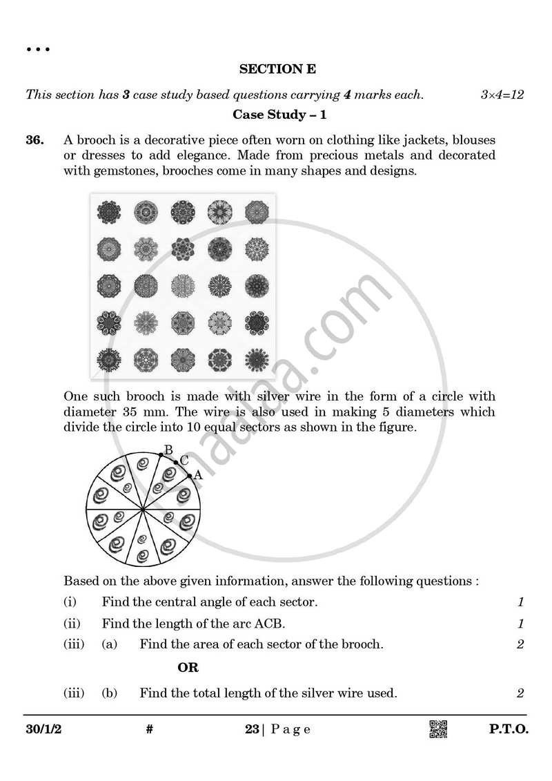 Mathematics 2024-2025 Class 10 - CBSE (Central Board of Secondary Education) question paper with PDF download