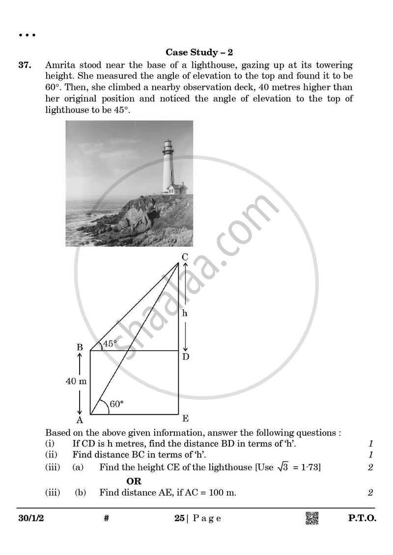Mathematics 2024-2025 Class 10 - CBSE (Central Board of Secondary Education) question paper with PDF download