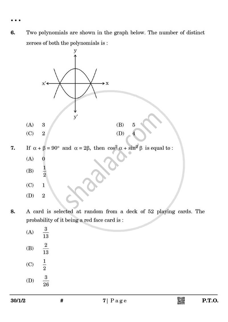 Mathematics 2024-2025 Class 10 - CBSE (Central Board of Secondary Education) question paper with PDF download