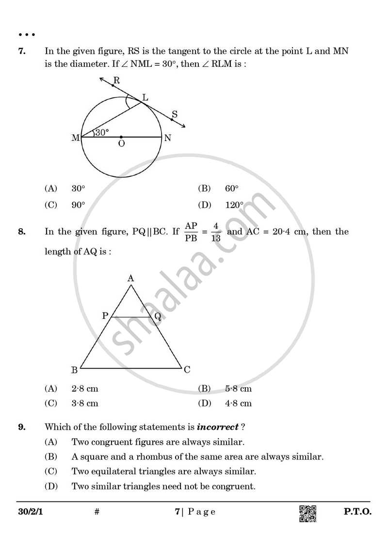 Mathematics 2024-2025 Class 10 - CBSE (Central Board of Secondary Education) question paper with PDF download
