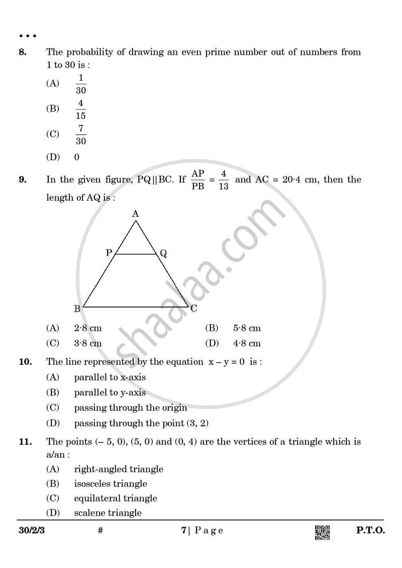 Mathematics 2024-2025 Class 10 - CBSE (Central Board of Secondary Education) question paper with PDF download